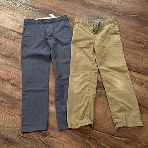 Two (2) pairs of boys pants in Youth 12 with adjustable waist.